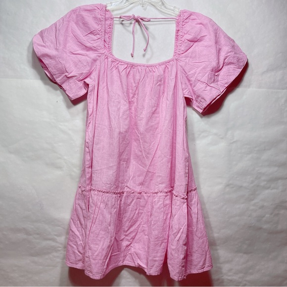 Cotton On Harlow Full Sleeve Pink Mini Dress 🎀🤍🔲 - Picture 3 of 10